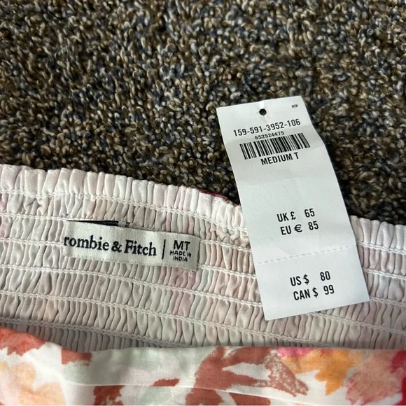 NWT Abercrombie & Fitch medium tall Emerson Poplin floral puff sleeve mini dress - Picture 5 of 9